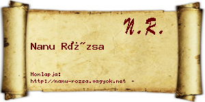 Nanu Rózsa névjegykártya