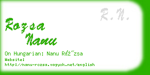 rozsa nanu business card